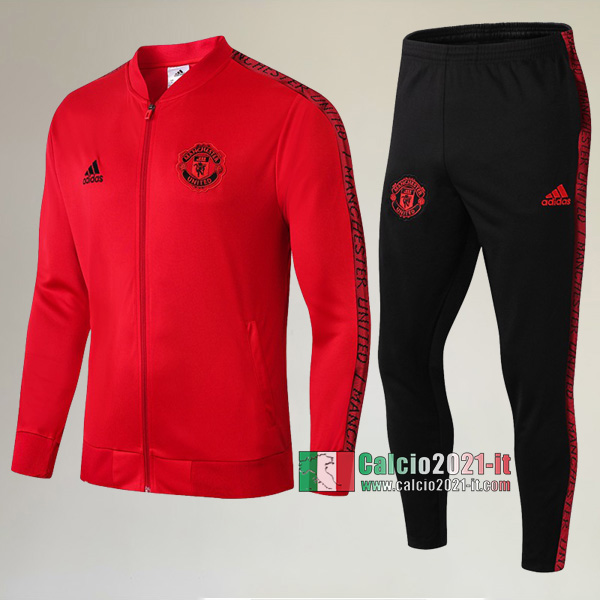 AAA Qualità: Full-Zip Giacca Nuove Del Tuta Manchester United + Pantaloni Rossa 2019 2020