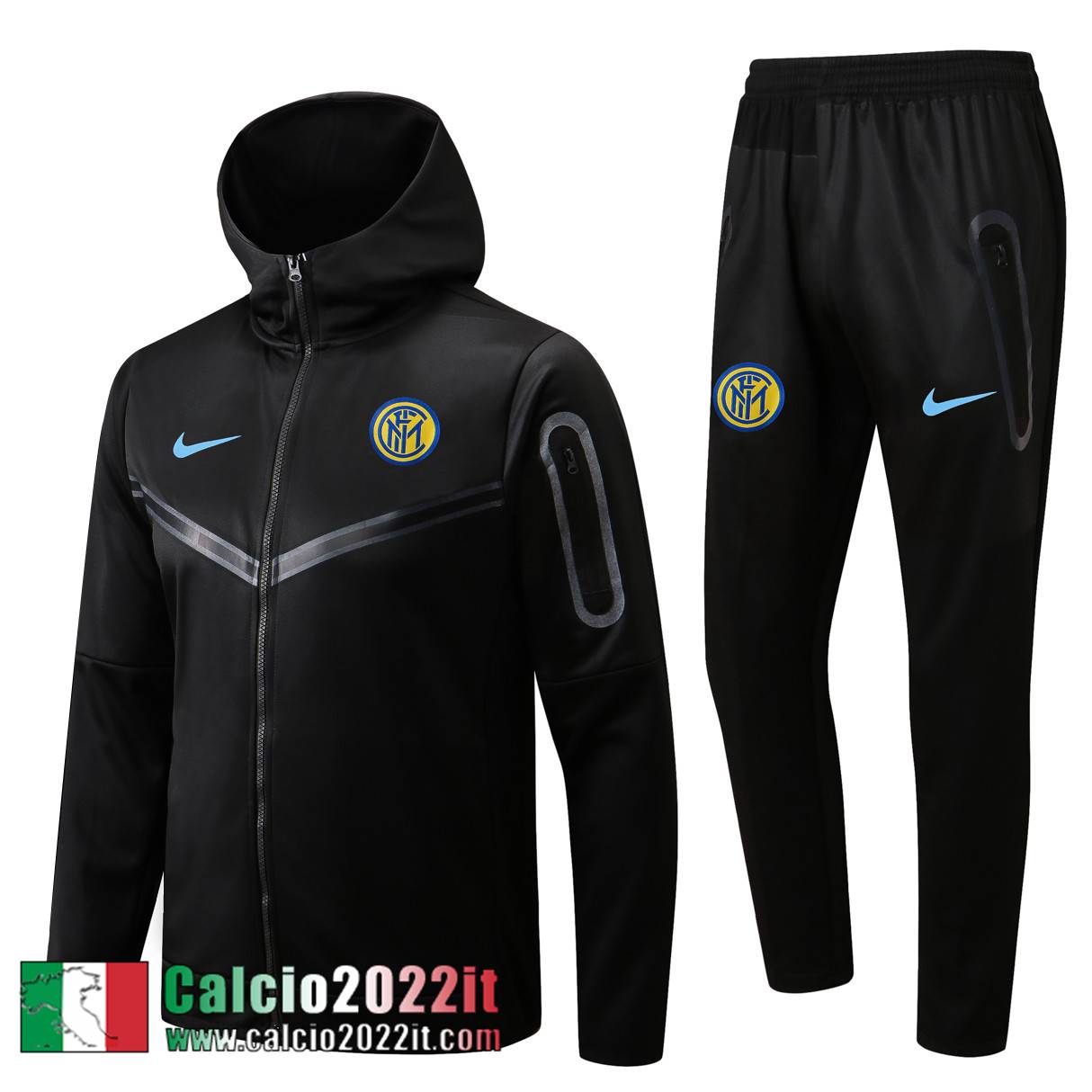 Inter Milan Full Zip Hoodie - Giacca Nero Uomo 2022 2023 JK425