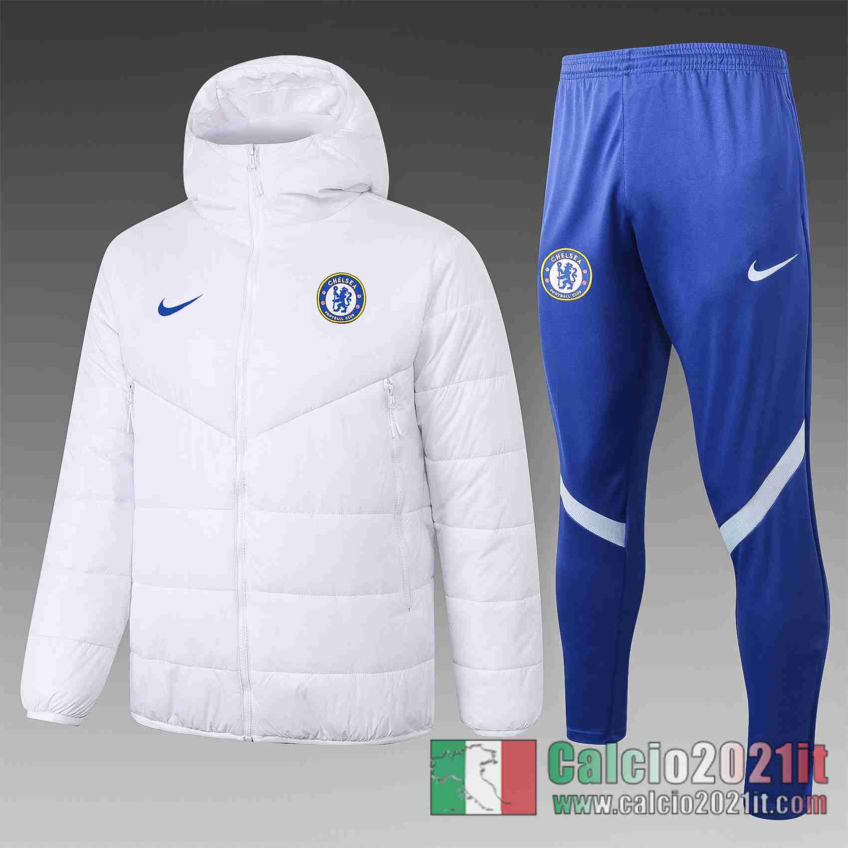 Chelsea Piumino Calcio Cappuccio bianca 2020 2021 C52