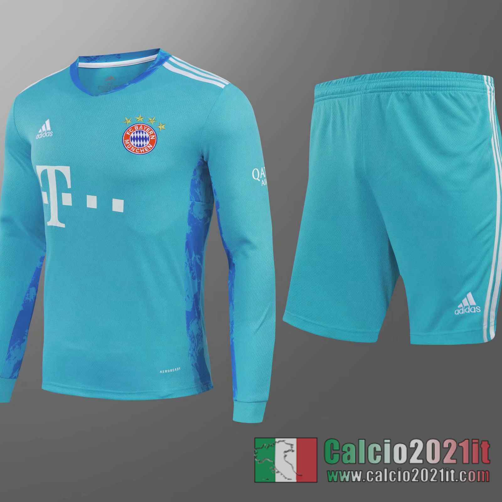 Bayern Maglie Calcio Portiere Manica Lunga blu 2020 2021