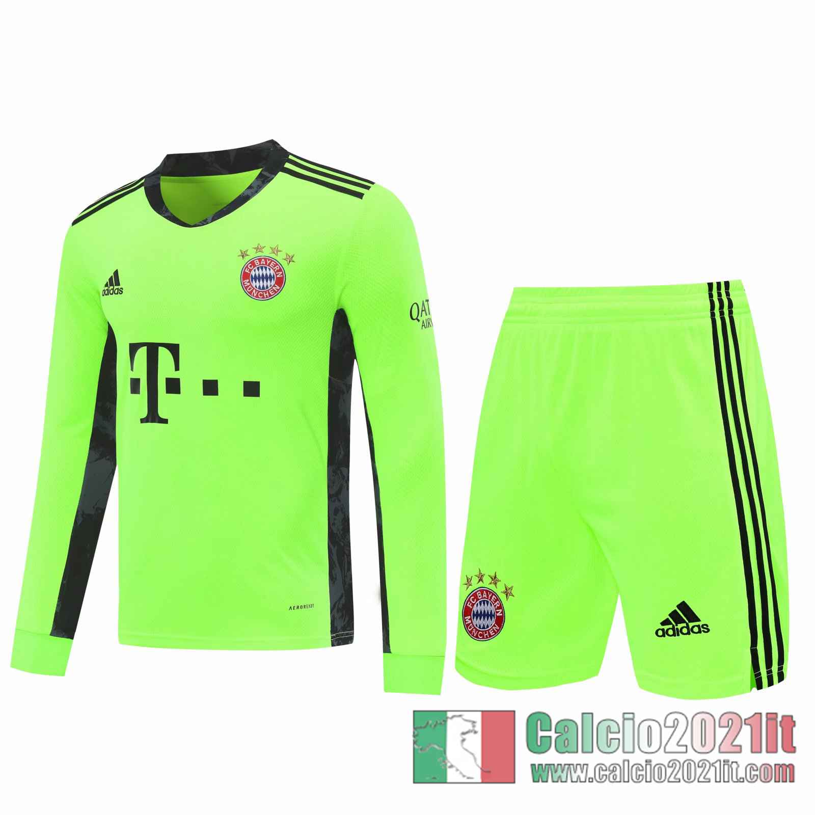 Bayern Maglie Calcio Portiere Manica Lunga verde 2020 2021