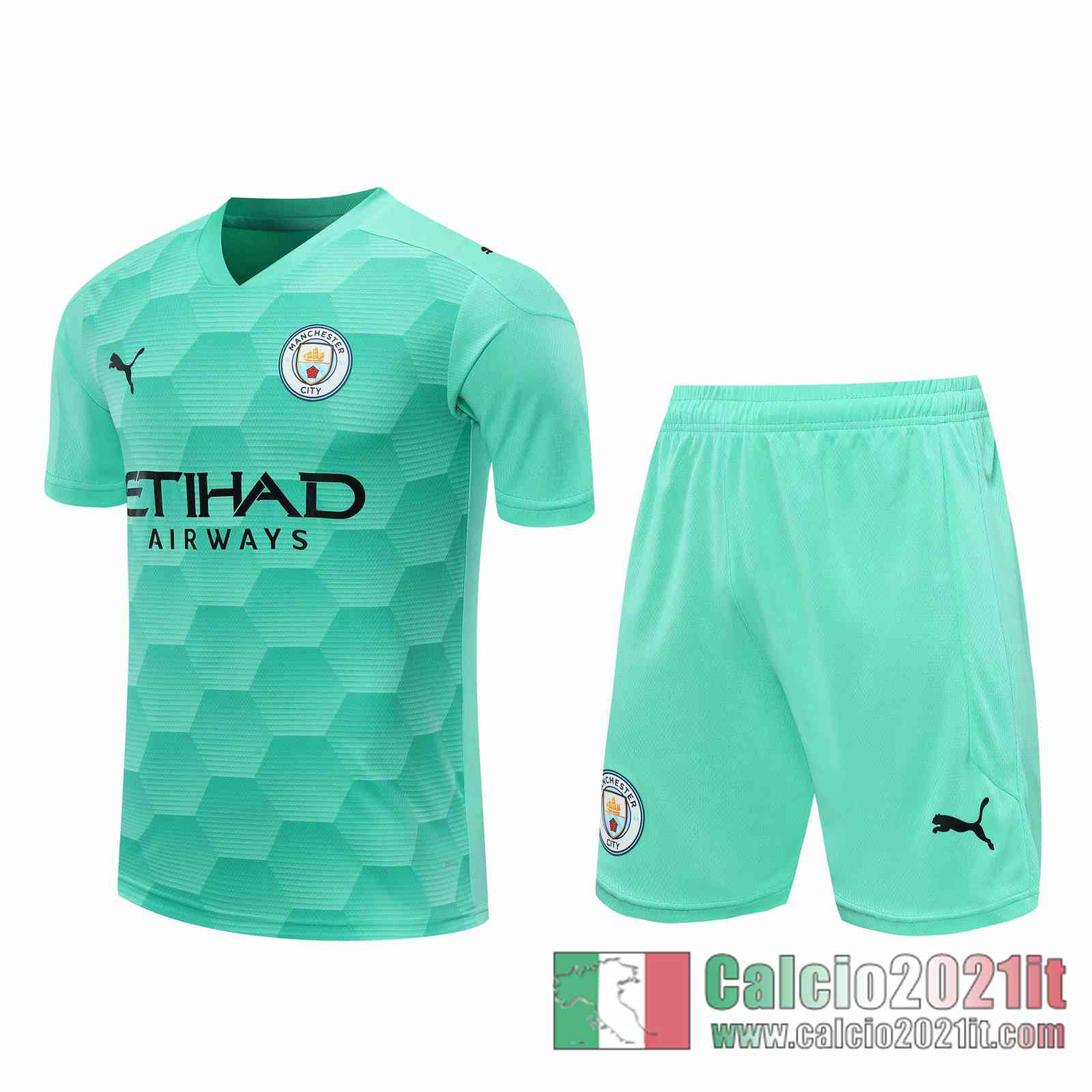Manchester City Maglie Calcio Portiere blu verde 2020 2021