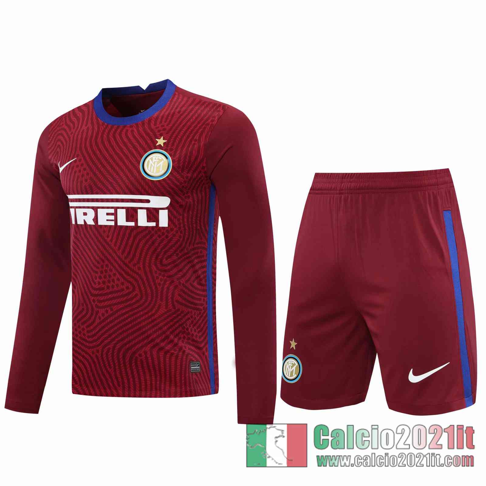 Inter Milan Maglie Calcio Portiere Manica Lunga Rosso scuro 2020 2021