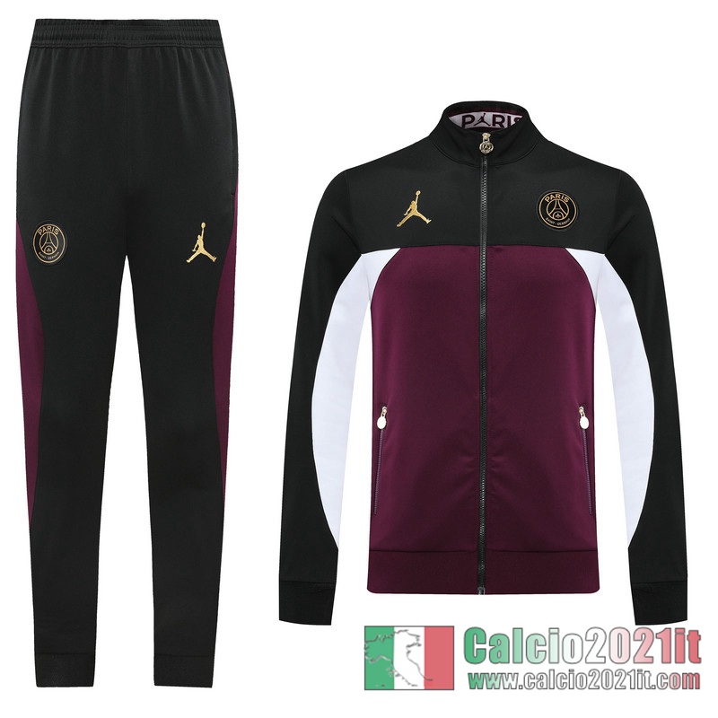 PSG Jordan Full-Zip Giacca Black/maroon Formazione 2020 2021 J113