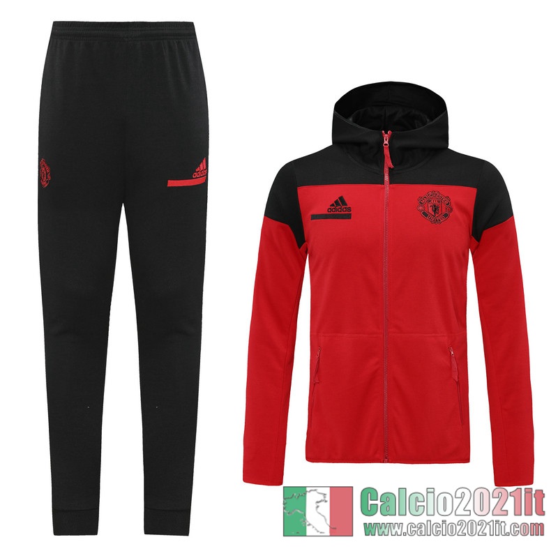 Manchester United Full-Zip Giacca Cappuccio red 2020 2021 J128