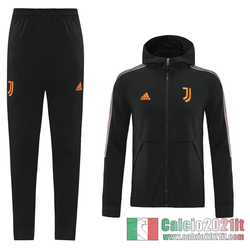 Juventus Full-Zip Giacca Cappuccio black Tessitura 2020 2021 J134