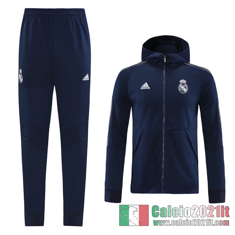 Real Madrid Full-Zip Giacca Cappuccio Dark blue Fettuccia 2020 2021 J143