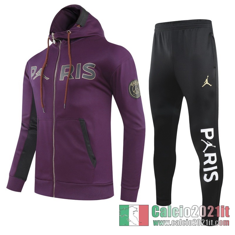 PSG Jordan Full-Zip Giacca Cappuccio Claret 2020 2021 J160