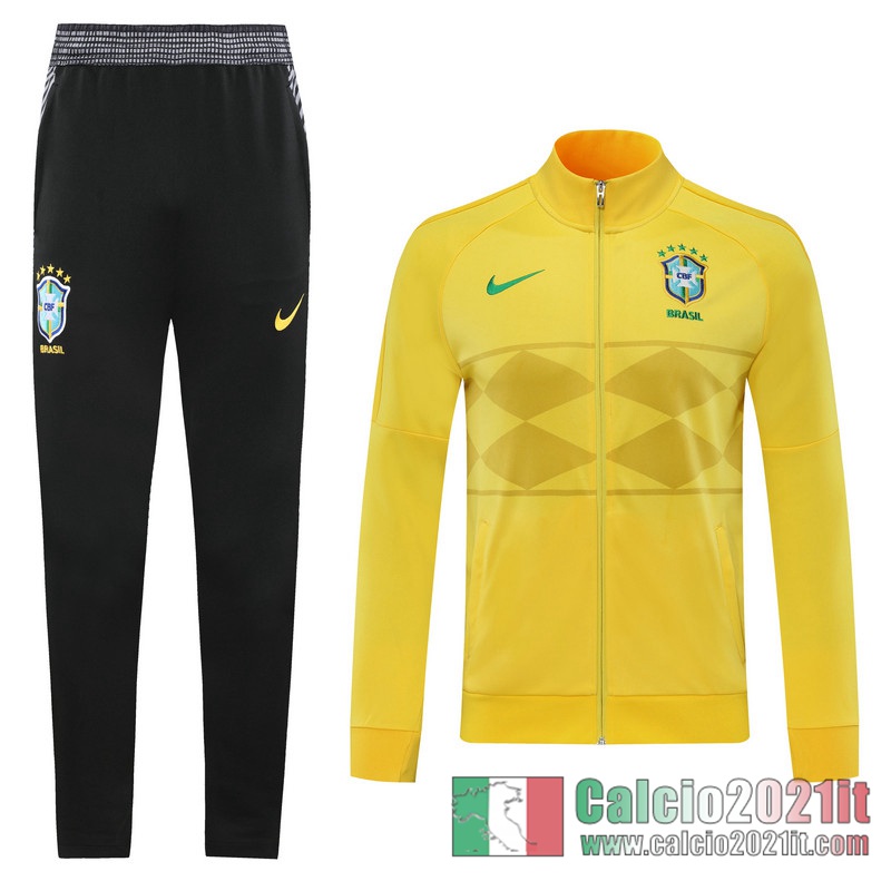 Brasile Full-Zip Giacca yellow Versione del giocatore 2020 2021 J25