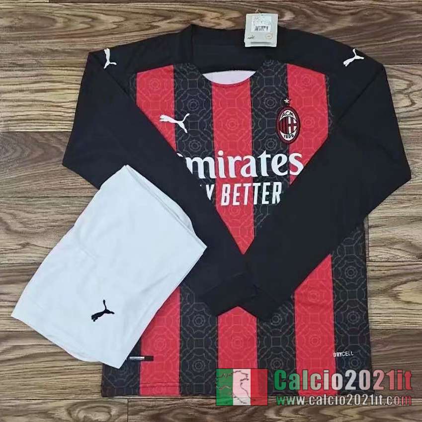 AC Milan Prima Maglie Calcio Manica Lunga 2020 2021