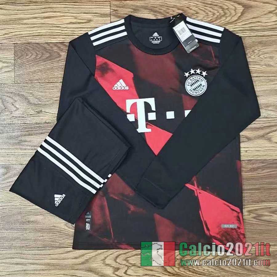 Bayern Terza Maglie Calcio Manica Lunga 2020 2021