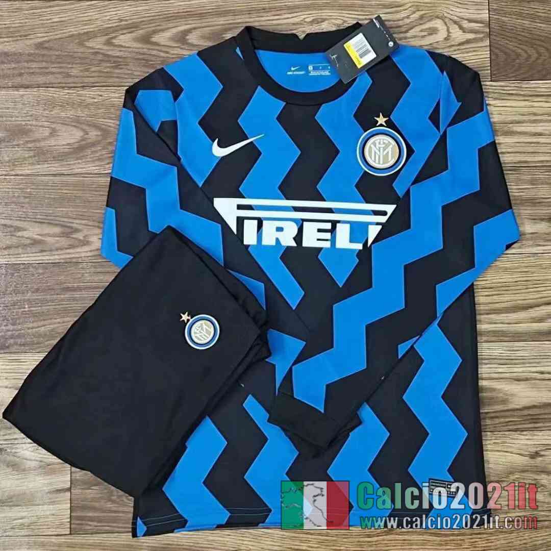 Inter Milan Prima Maglie Calcio Manica Lunga 2020 2021