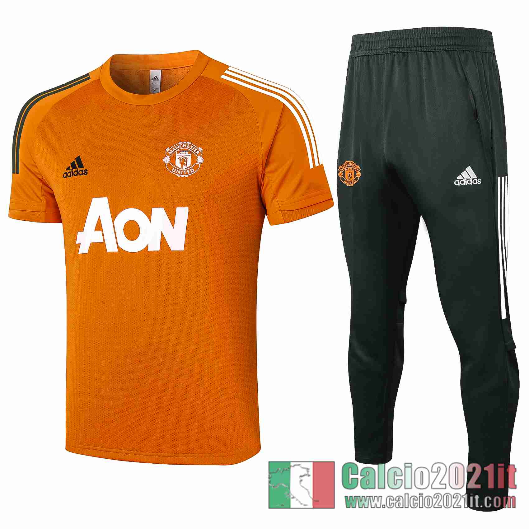 Manchester United Maglia Polo Calcio arancia 2020 2021 P184