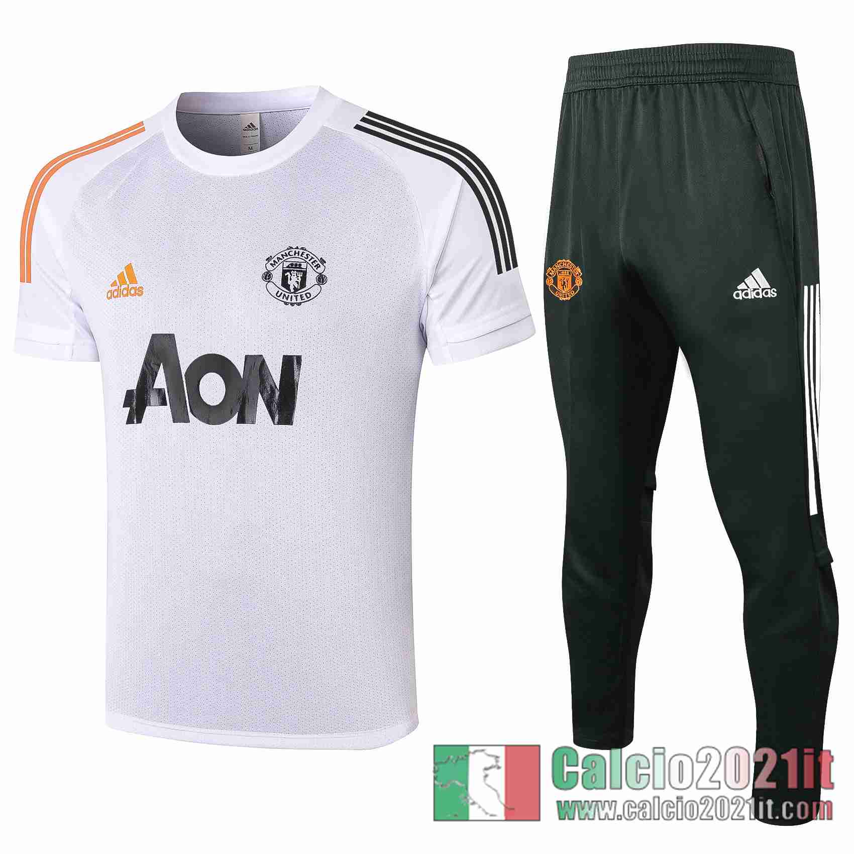 Manchester United Maglia Polo Calcio bianca 2020 2021 P185