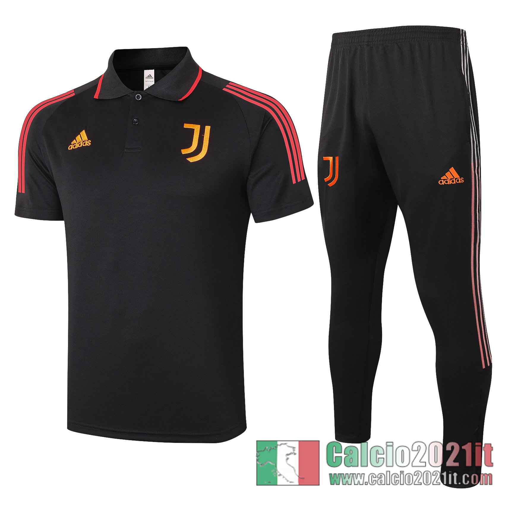 Juventus Maglia Polo Calcio nero 2020 2021 P190