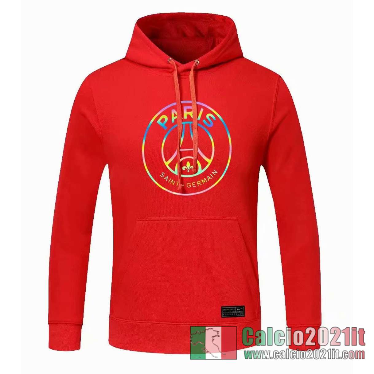 PSG Felpa Cappuccio rosso 2020 2021 S03