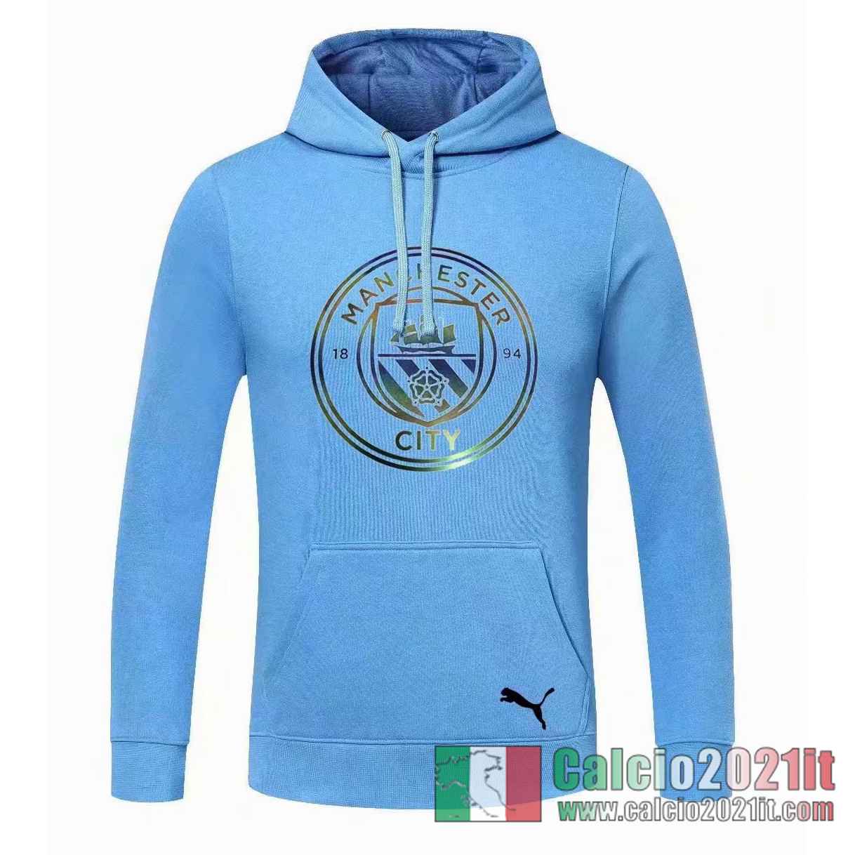 Manchester City Felpa Cappuccio blu 2020 2021 S58