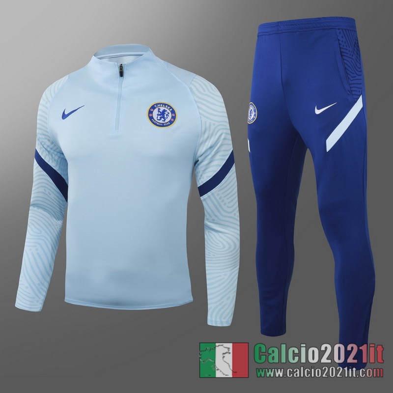 Chelsea Tuta Calcio Uomo Azzurro Cerniera corta 2020 2021 T19
