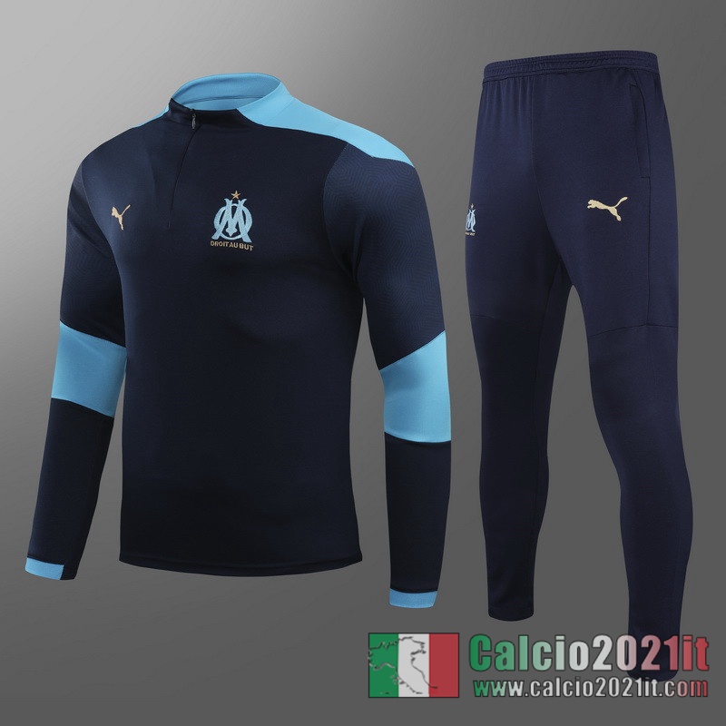 Olympique Marsiglia Tuta Calcio Uomo blu navy Cerniera corta 2020 2021 T37