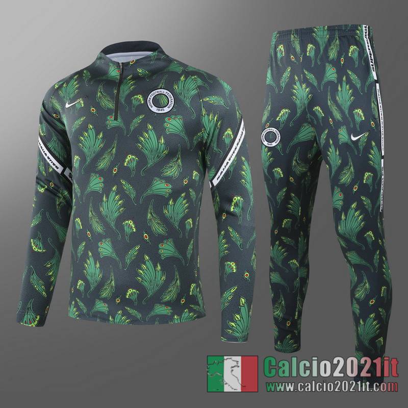 Nigeria Tuta Calcio Uomo Verde scuro Cerniera corta 2020 2021 T71