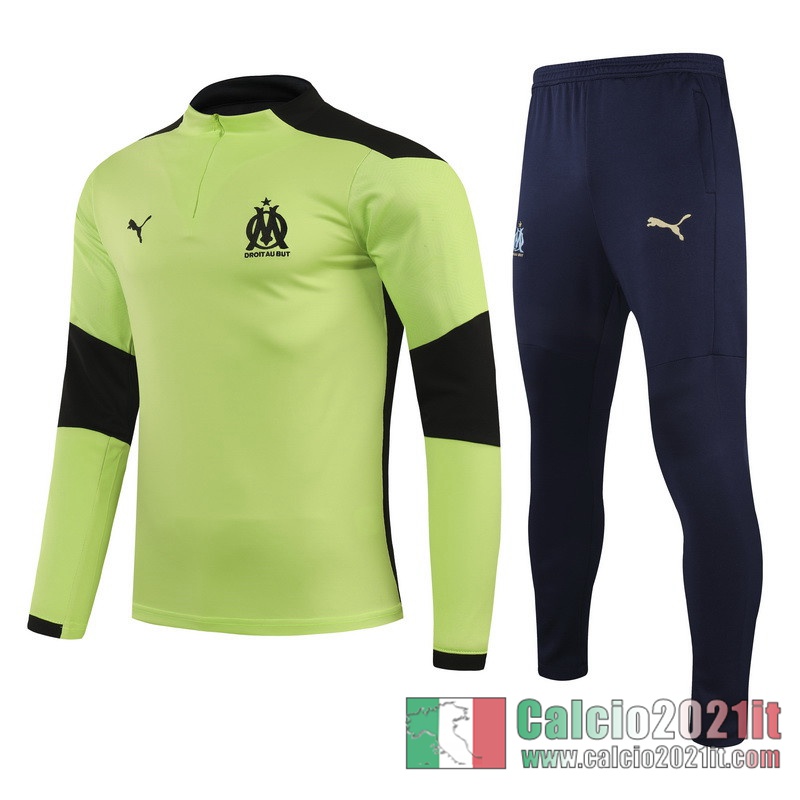 Olympique Marsiglia Tuta Calcio Bambini Verde fluorescente 2020 2021 TK09