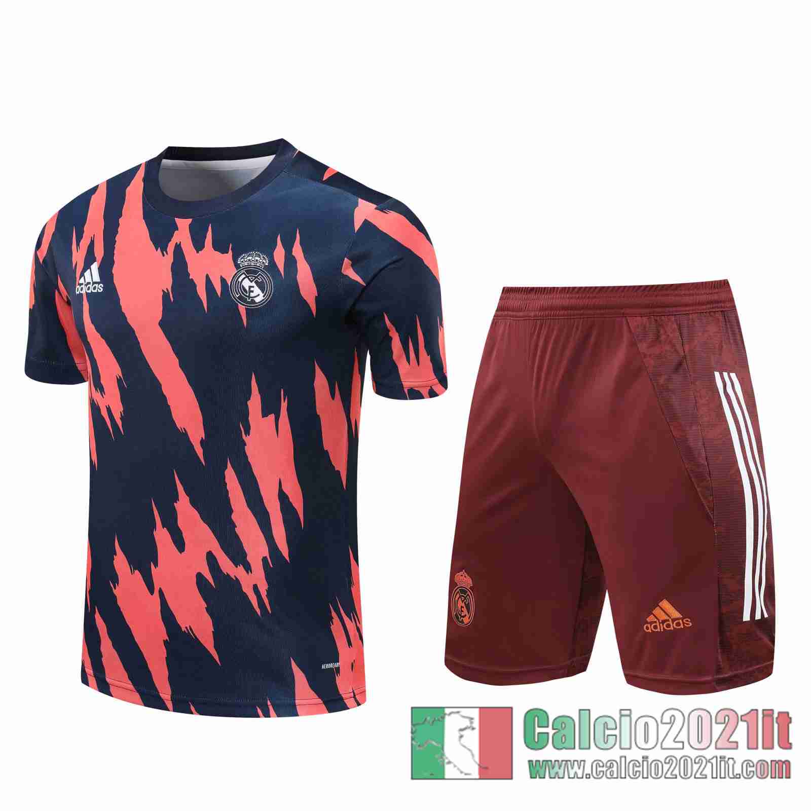 Real Madrid Magliette Tuta Calcio Navy / arancio 2020 2021 T122