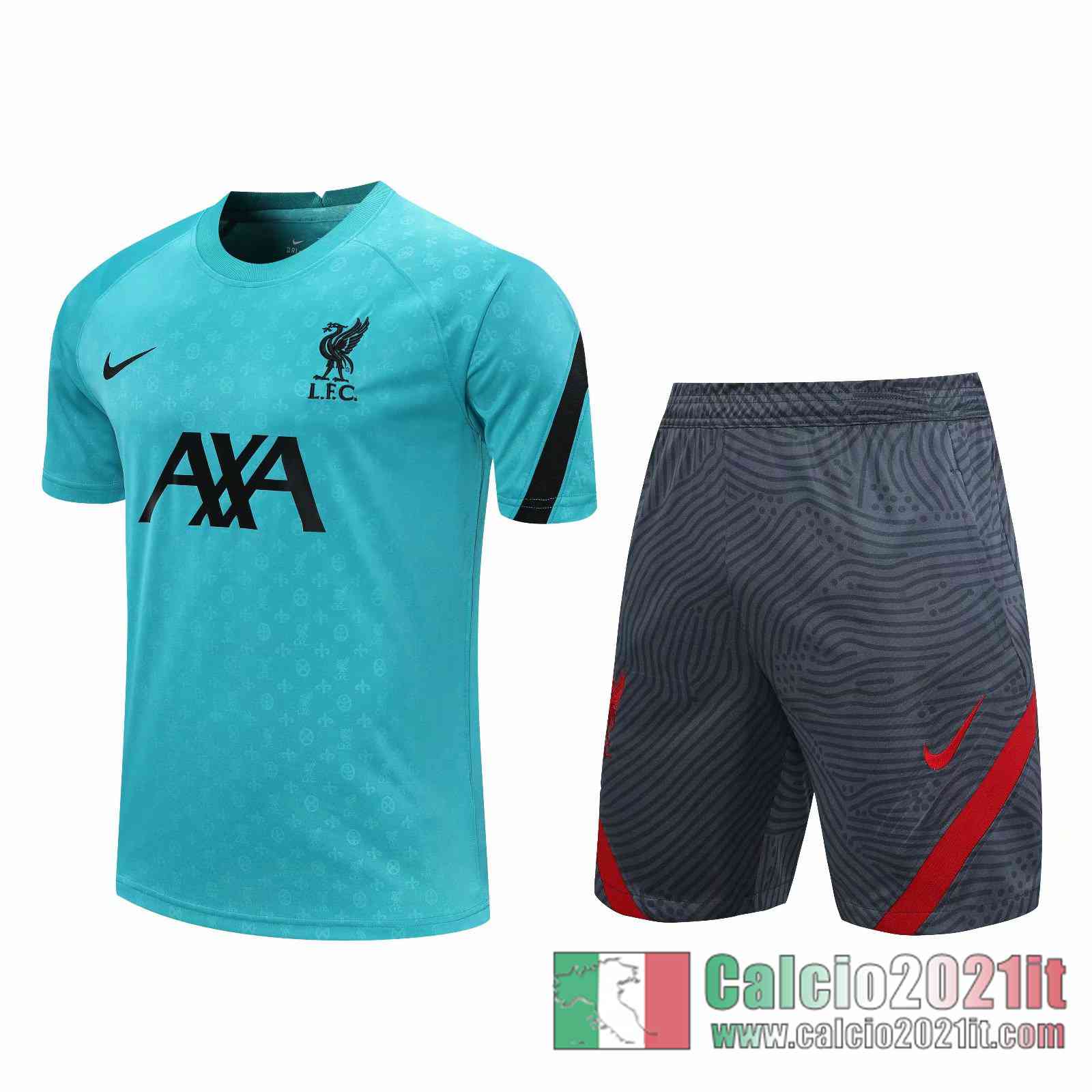 Liverpool Magliette Tuta Calcio blu pavone 2020 2021 T68