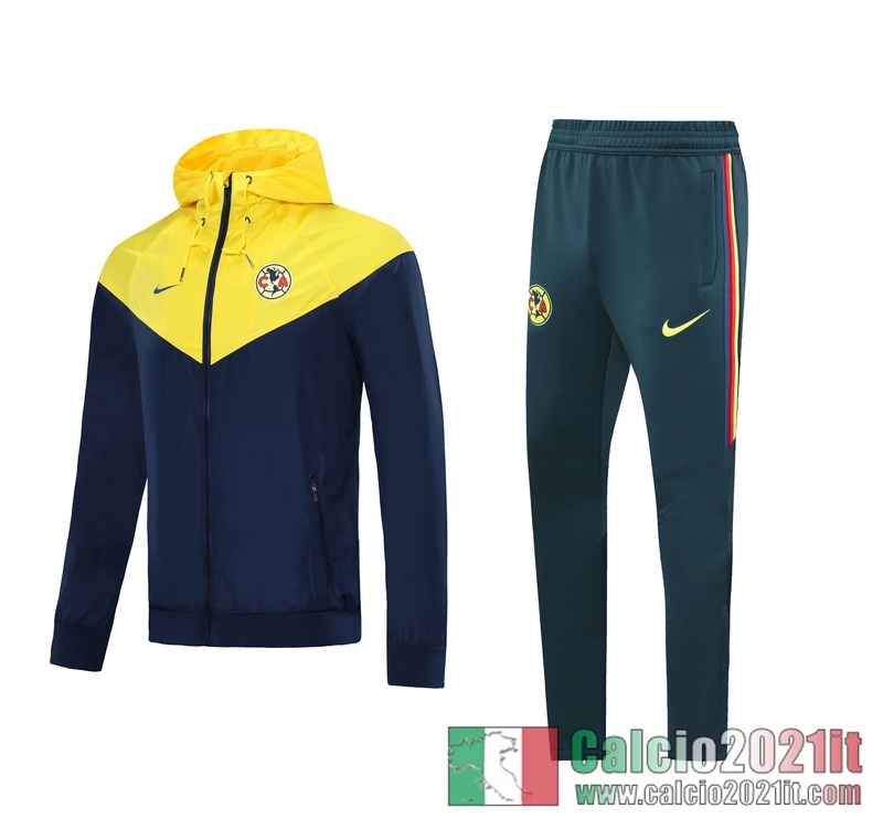 Club América Giacca a vento Cappuccio blu 2020 2021 W21