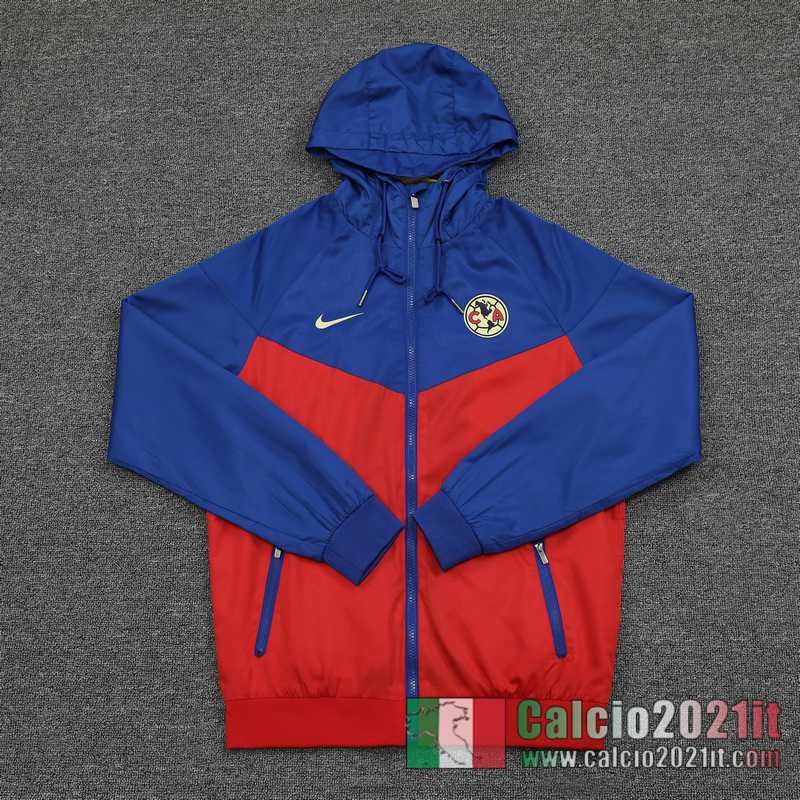 Club América Giacca a vento Cappuccio rosso e blu 2020 2021 W22