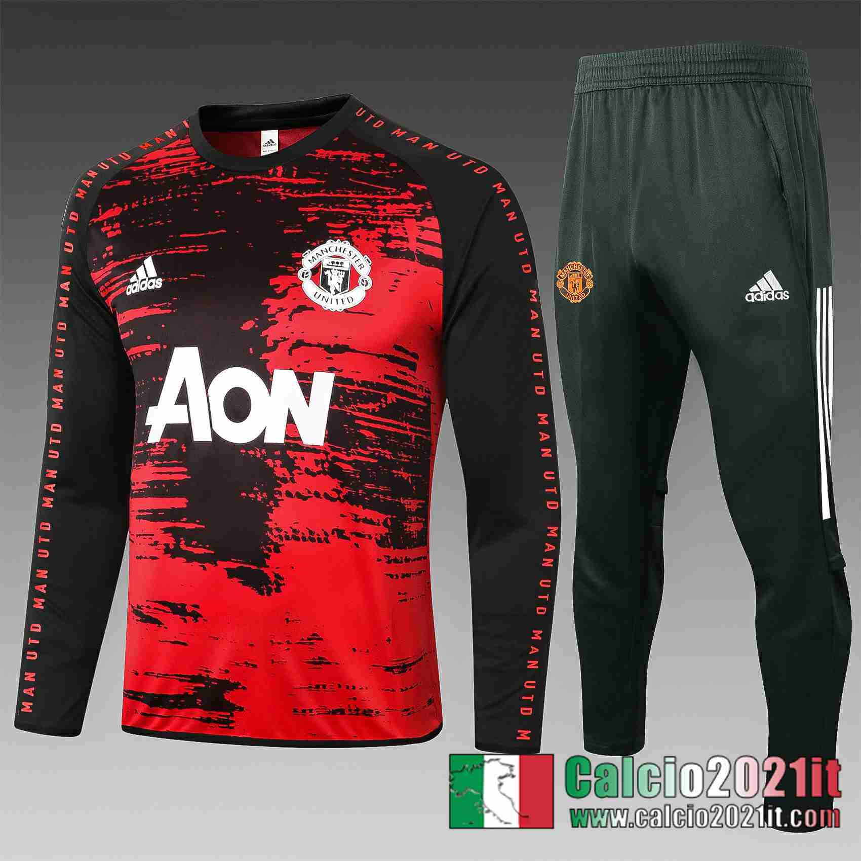 Manchester United Tuta Calcio B438 Nero rosso 2020 2021