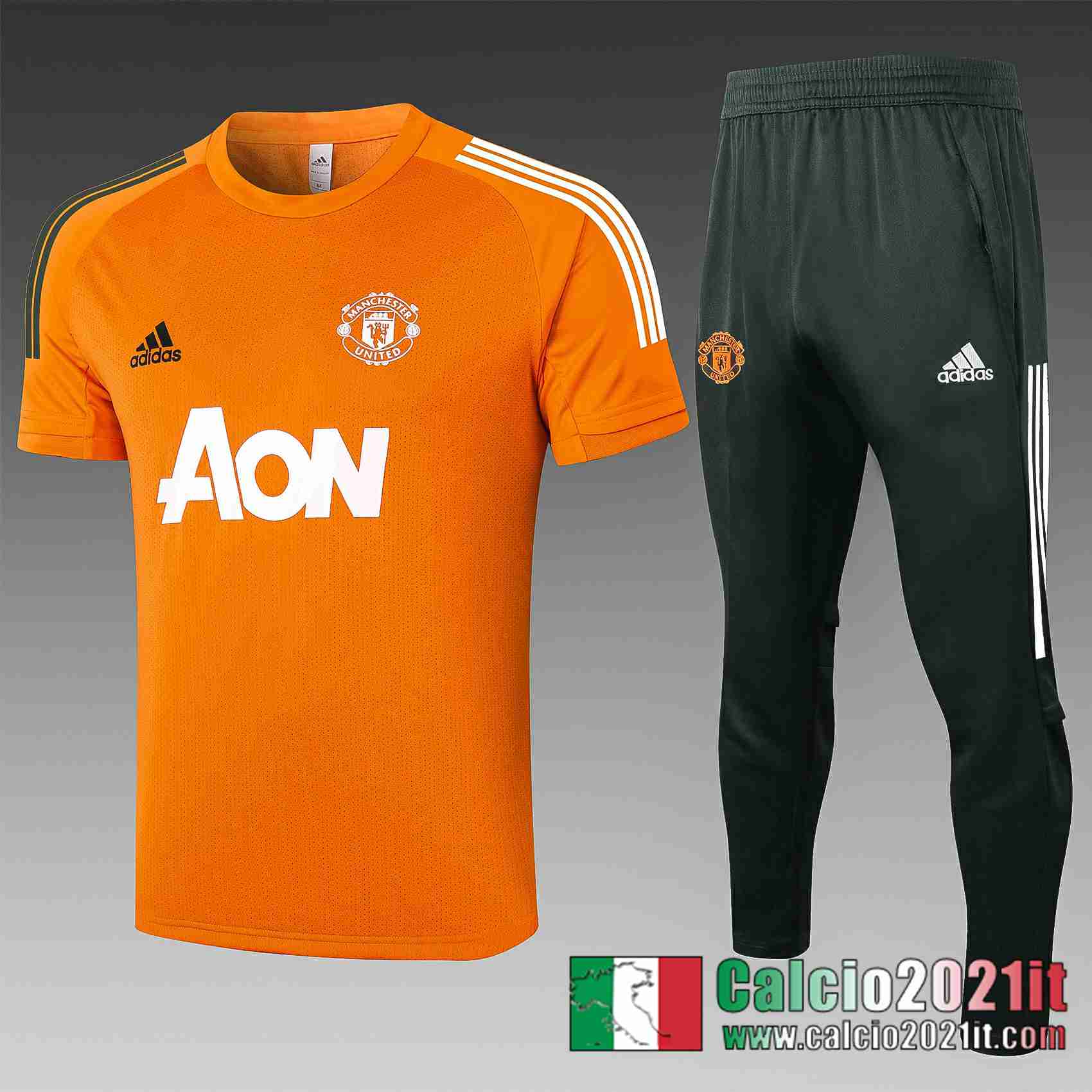 Manchester United Polo Calcio C588 arancia 2020 2021