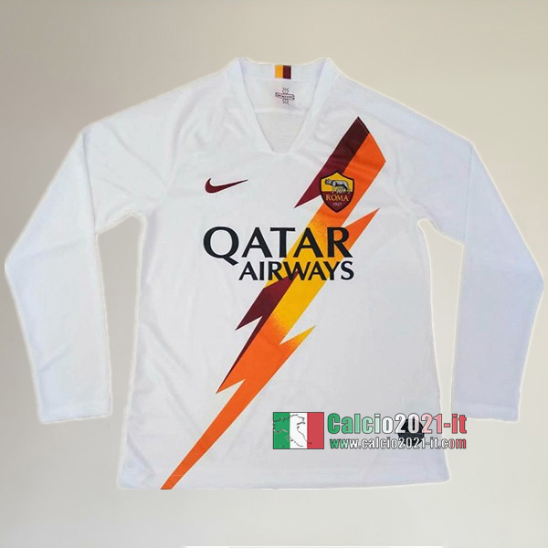 Seconda Maglia Calcio Manica Lunga Nuove Del AS Roma Uomo 2019-2020 Personalizzata