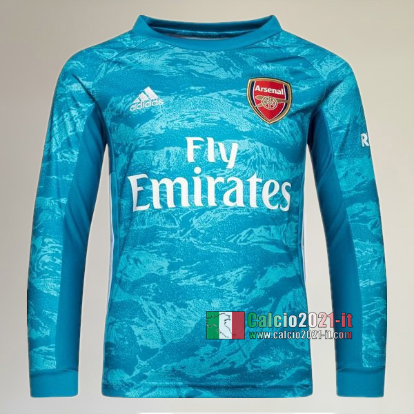 Maglia Calcio Portiere Manica Lunga Nuove Del Arsenal Uomo Azzurra 2019-2020 Personalizzata