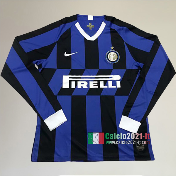 Prima Maglia Calcio Manica Lunga Nuova Del Inter Milan Uomo 2019-2020 Personalizzazione