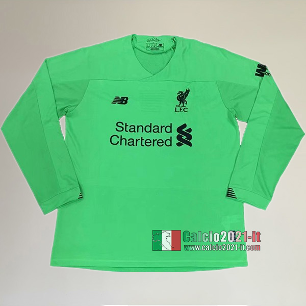 Maglia Calcio Portiere Manica Lunga Nuove Del FC Liverpool Uomo Verde 2019-2020 Personalizzate