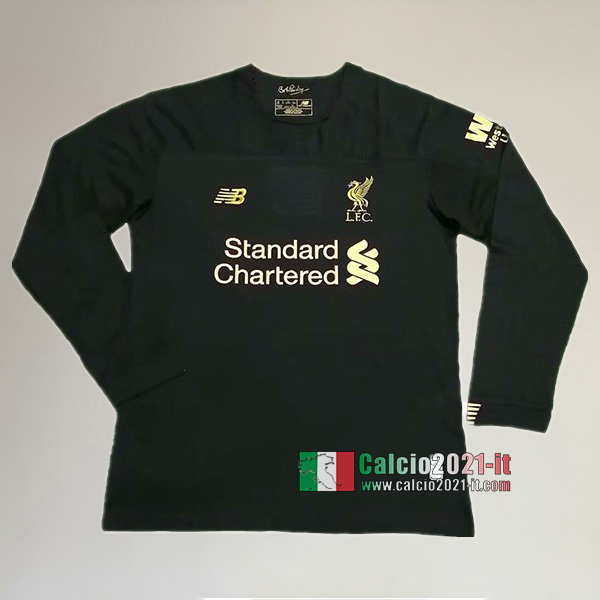 Maglia Calcio Portiere Manica Lunga Nuova Del FC Liverpool Uomo Nera 2019-2020 Personalizzata