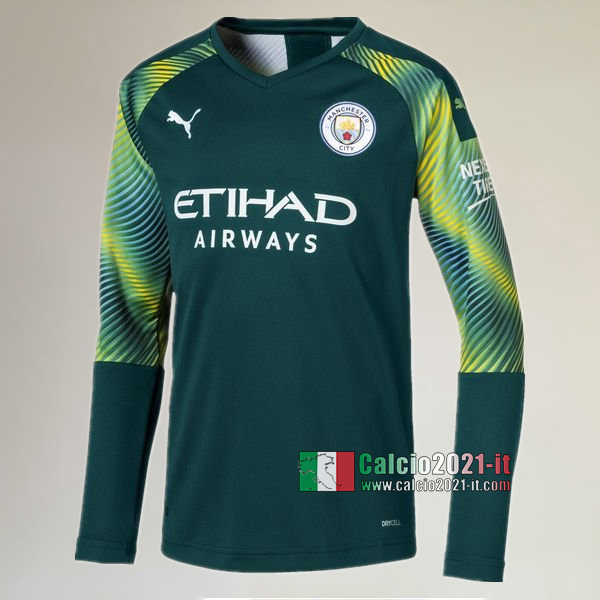 Maglia Calcio Portiere Nuova Del Manchester City Uomo Verde 2019-2020 Personalizzazione