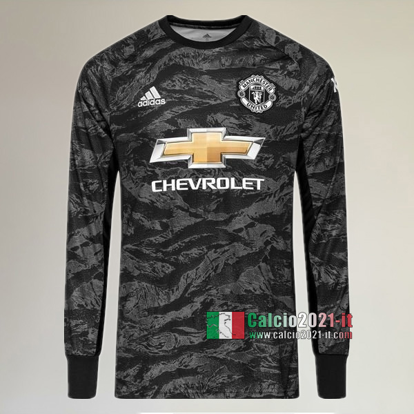 Maglia Calcio Portiere Nuova Del Manchester United Uomo Nera 2019-2020 Personalizzata