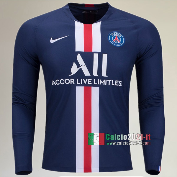 Prima Maglia Calcio Manica Lunga Nuove Del Paris Saint Germain-PSG Uomo 2019-2020 Personalizzata