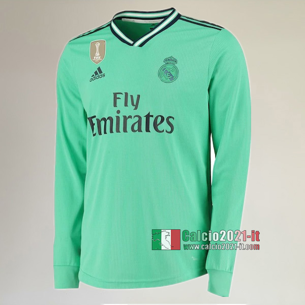 Terza Maglia Calcio Manica Lunga Nuova Del Real Madrid Uomo 2019-2020 Personalizzazione