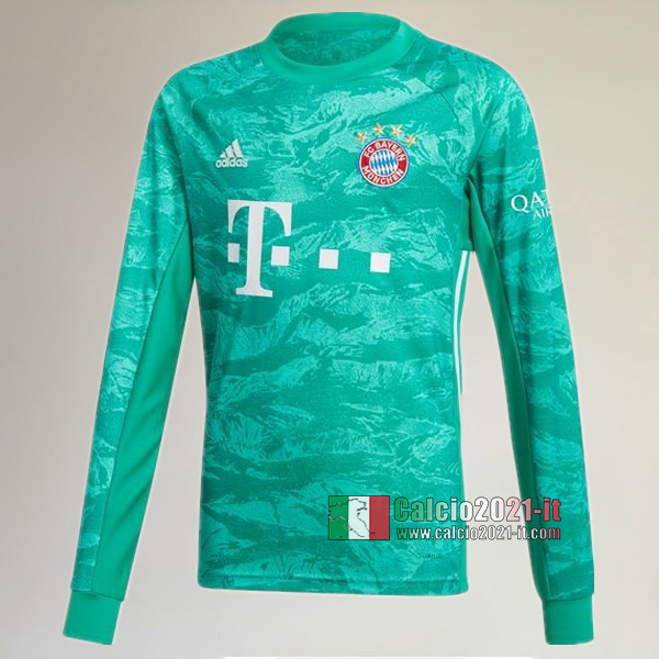 Maglia Calcio Portiere Manica Lunga Nuova Del Bayern Monaco Uomo Verde 2019-2020 Personalizzata