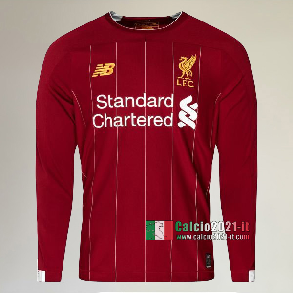 Prima Maglia Calcio Manica Lunga Nuove Del FC Liverpool Uomo 2019-2020 Personalizzata