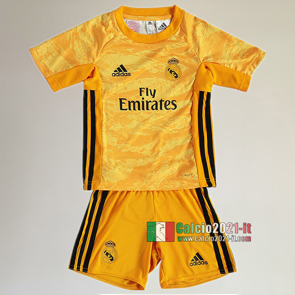 Maglia Portiere Nuova Del Real Madrid Bambini Gialla 2019-2020 Personalizzazione