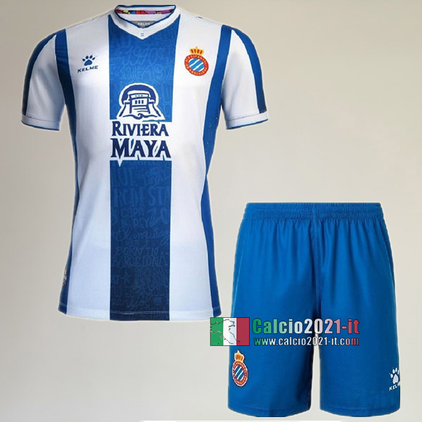 Prima Maglia Nuova Del Rcd Espanyol Bambini 2019-2020 Personalizzazione