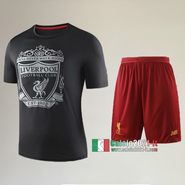 Maglia Nuova Del FC Liverpool Bambini Nera 2019-2020 Personalizzata