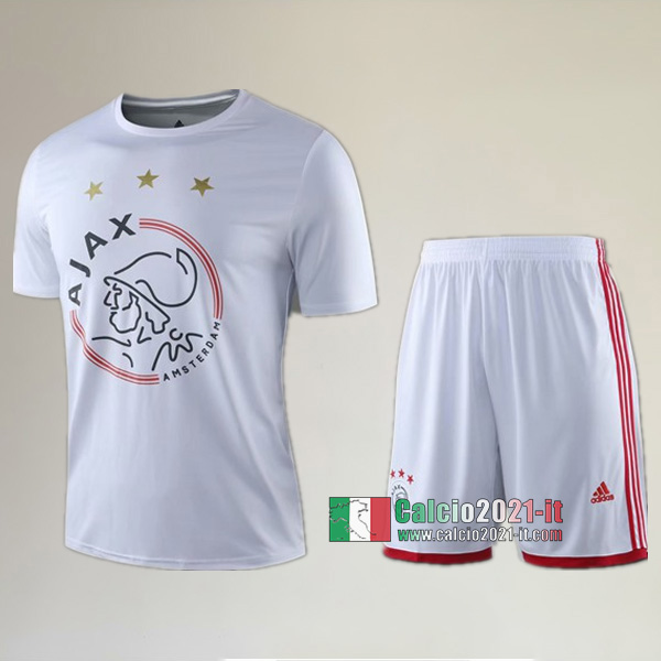 Maglia Nuova Del Ajax Amsterdam Bambini Bianca 2019-2020 Personalizzata