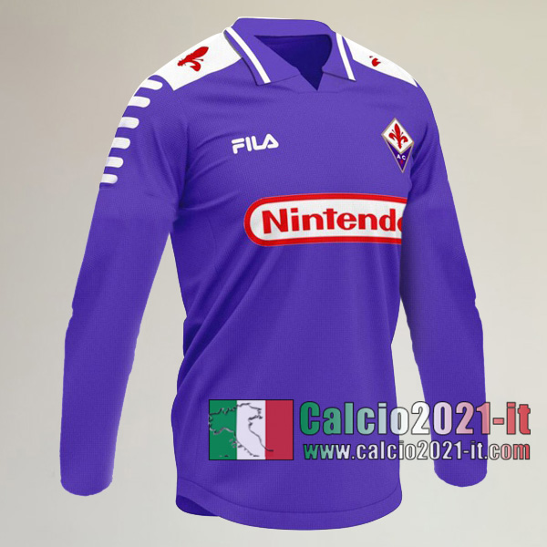Calcio2021-It:Personalizza Prima Retro Maglia Calcio Acf Fiorentina Manica Lunga 1998 1999
