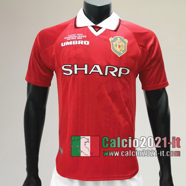 Calcio2021-It:Personalizzazione Prima Retro Maglia Calcio Manchester United 1999 2000