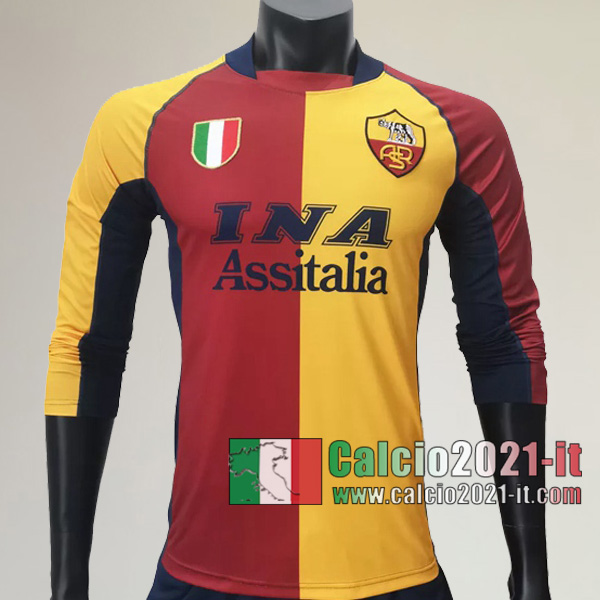 Calcio2021-It:Personalizzare Prima Retro Maglia Calcio As Roma 2001 2002