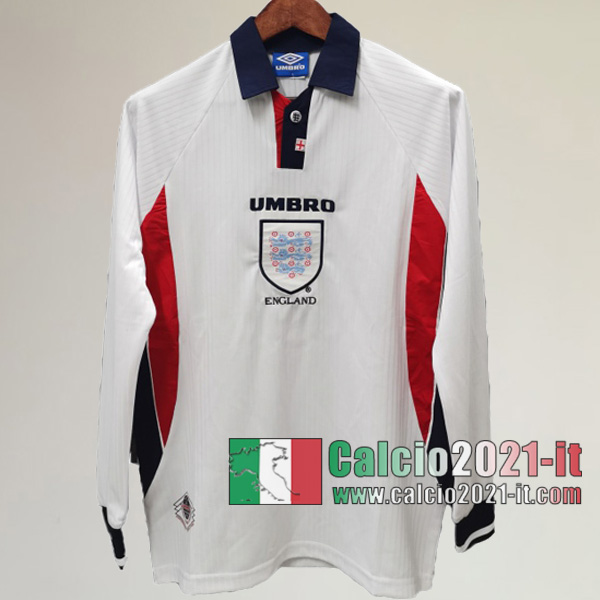 Calcio2021-It:Personalizzazione Prima Retro Maglia Inghilterra Manica Lunga 1998
